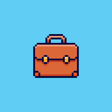 Pixel art Briefcase game asset design