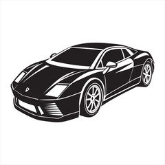 Fototapeta premium car silhouette illustration Design on a white background