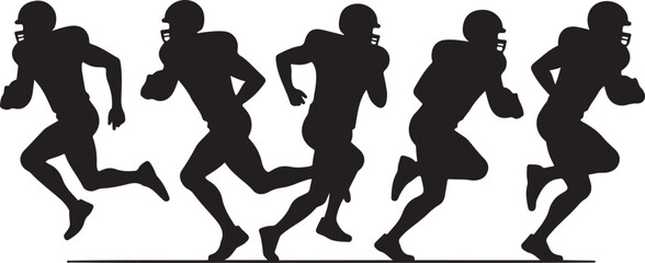  American football players running,