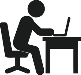 Office worker silhouette vector icon