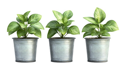 Obraz premium Pack of Silver Dollar Plant Set Against Transparent Background for Botanical or Decor Projects