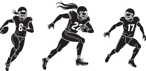  American football players running,