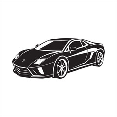 car silhouette illustration Design on a white background
