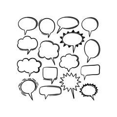 set of comic speech bubbles