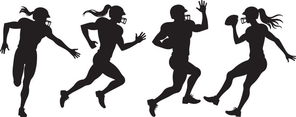  American football players running,
