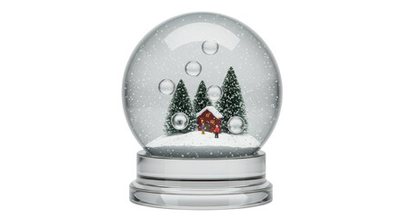 Isolated Snow Globe with Winter Scene