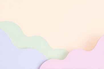 Neo-Memphis background with pastel layered shapes, financial icons like growth arrows and pie charts, in soft lavender, mint green, and peach tones for modern business
