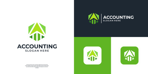 Geometric arrow logo vector. Financial growth logo design.