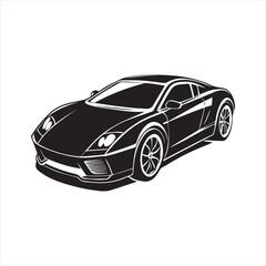 Fototapeta premium car silhouette illustration Design on a white background