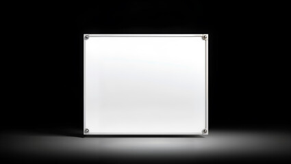 Illuminated blank billboard on dark background, ideal for ads or presentations. Generative AI