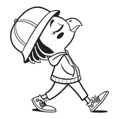 cartoon illustration of a boy with a baseball bat