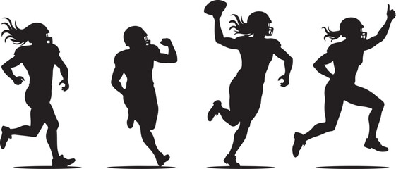  American football players running,