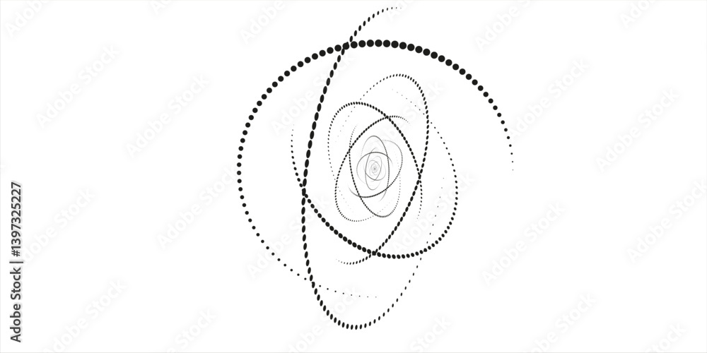 Aufkleber vector dotted speed lines in vortex form. geometric art. segmented circle. arc lines. trendy design 