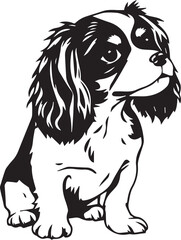 Dog Cavalier King Charles Spaniel. Hand drawn vector illustration	