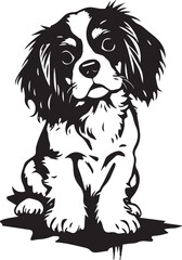 Dog Cavalier King Charles Spaniel. Hand drawn vector illustration	
