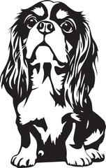 Dog Cavalier King Charles Spaniel. Hand drawn vector illustration	