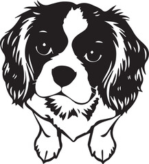 Dog Cavalier King Charles Spaniel. Hand drawn vector illustration	