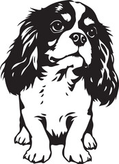 Dog Cavalier King Charles Spaniel. Hand drawn vector illustration	
