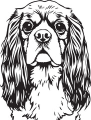 Dog Cavalier King Charles Spaniel. Hand drawn vector illustration	