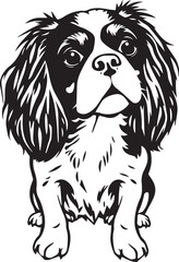 Dog Cavalier King Charles Spaniel. Hand drawn vector illustration	