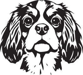 Dog Cavalier King Charles Spaniel. Hand drawn vector illustration	