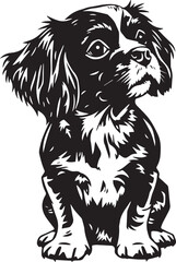 Dog Cavalier King Charles Spaniel. Hand drawn vector illustration	