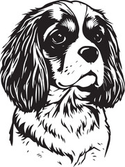 Dog Cavalier King Charles Spaniel. Hand drawn vector illustration	