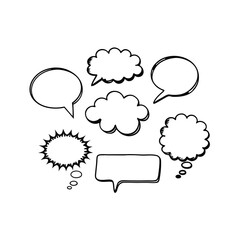 set of speech bubbles