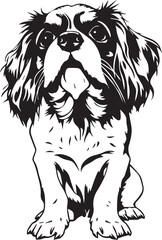 Dog Cavalier King Charles Spaniel. Hand drawn vector illustration	