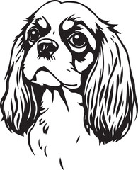Dog Cavalier King Charles Spaniel. Hand drawn vector illustration	