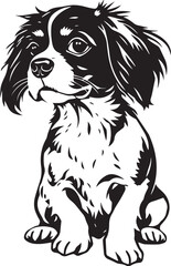 Dog Cavalier King Charles Spaniel. Hand drawn vector illustration	