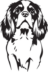Dog Cavalier King Charles Spaniel. Hand drawn vector illustration	