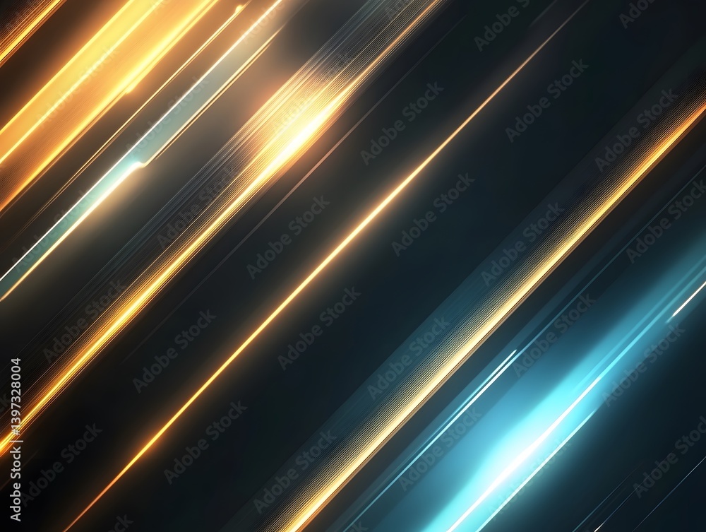 Poster abstract digital artwork showing diagonal lines of bright illumination and color
