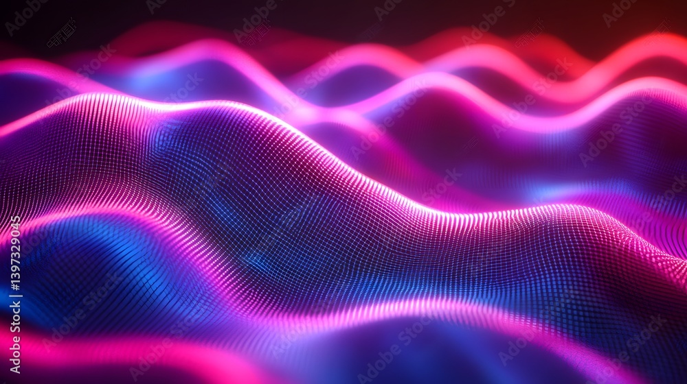 Poster abstract image showing vibrant illuminated waves of color