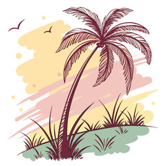 Fototapeta premium vector illustration of a tropical island
