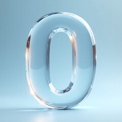 3d number 0 in blue