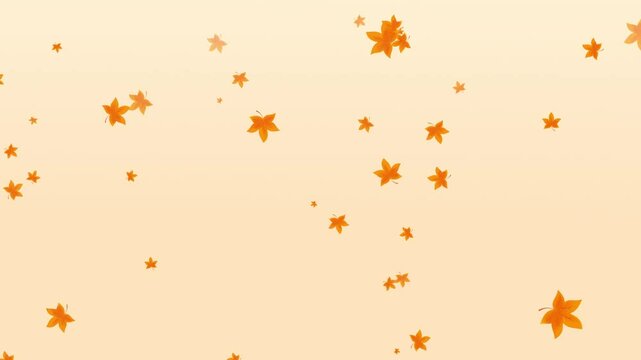 falling autumn leaves on orange background