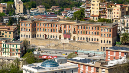 Fototapeta premium Aerial view of the Palace of Fine Arts (in Italian: Istituto di Belle Arti) located in Frosinone, Lazio, Italy.