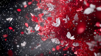 3D Render of Red and White Molecules in Dynamic Motion Effects