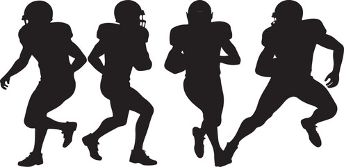 American Football Runners Silhouette