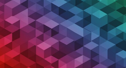 Obraz premium Abstract Colorful Geometric Pattern Background with Gradient Cubes and Triangles
