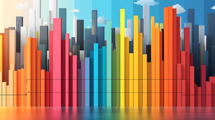 Obraz premium Colorful City Chart
