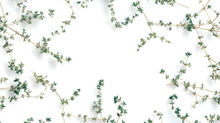 Fototapeta premium Delicate Watercolour Botanical Frame with Greenery Accents
