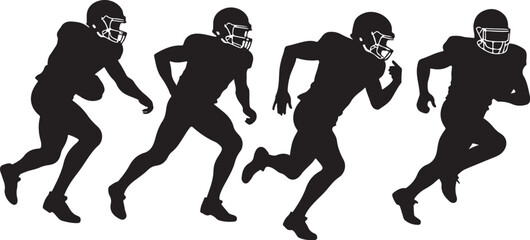 American Football Runners Silhouette