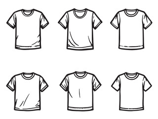 Naklejka premium T shirt clear vision black line art on white background