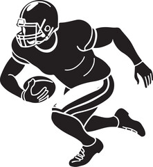 American Football Runners Silhouette