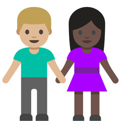 Couple Holding Hands (Light Male, Dark Female)
