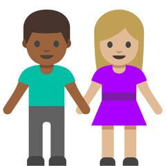 Couple Holding Hands (Dark Male, Light Female)
