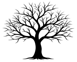 Bare Tree Vector Silhouettes & SVG Icon