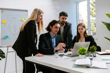 Business Team Brainstorming in Modern Office